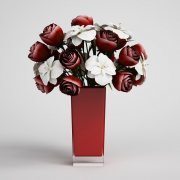 Bouquet in red vase