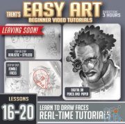 Gumroad – Trent Kaniuga – Easy Art Lessons 16 – 20 (Drawing Faces)