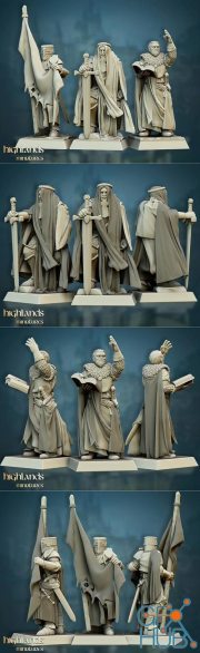 Highlands Miniatures - Crusaders Command Group – 3D Print
