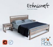 Teak Light Frame bed by Ethnicraft