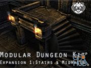 Unity Asset – Modular Dungeon Kit Expansion 1: Stairs and MidWalls v1.0