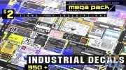 ArtStation Marketplace – INDUSTRIAL DECALS 350+ MEGA PACK