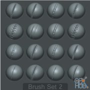 Gumroad – 16 Custom Seam/Stitch brushes for zBrush SET #2
