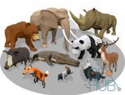 Cubebrush – Animals Africa Cartoon Collection – Animated 01