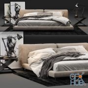 Softwall bed, coffee table Anin by Living Divani