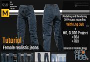 ArtStation – Tutorial. MD, Clo3d Realistic jeans. 2H Video process with Eng Sub + Project