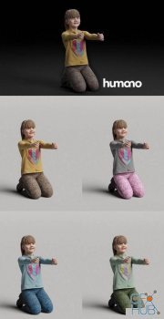 Humano Kneeling girl with outstretched arms 0510