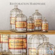 RH  19TH C. CAGED APOTHECARY BOTTLE COLLECTION