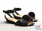 Bijou Leather Strap Sandals (max, fbx, obj, c4d)