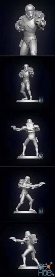 Bad Batch Hunter Figurine - Pose 2 – 3D Print