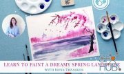 Skillshare - Learn to Paint a Dreamy Spring Landscape in Watercolor