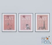 Three posters «Love is in the air»