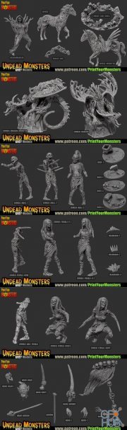 Paint Your Monsters Grey Models – 3D Print