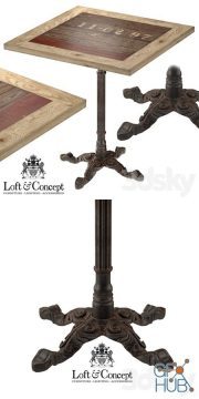 CAST IRON AND LARCH RESTAURANT TABLE SQUARE
