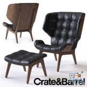 Crate & Barrel Mammoth ottoman and armchair