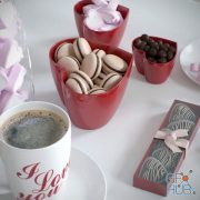 Romantic breakfast set (max, fbx, obj)