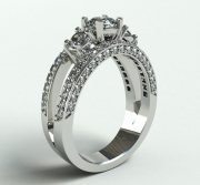 Women's ring from white metal