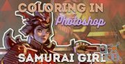 Pencil Kings – Coloring in Photoshop – Samurai Girl Character Design