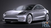 Car Tesla Model 3 2018 by Squir3D