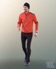 John runs in sportswear (3D-Scan)