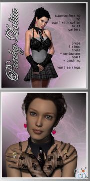 Daz3D, Poser: Punky Lolita Clothing and Jewels for V4-S4-Elite-A4-Alice