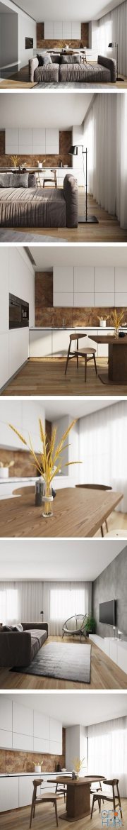 Kitchen - Livingroom Scene By VuBaDinh
