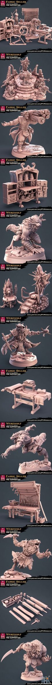 Fabric Seller and Werewolfs – 3D Print