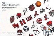 30 Sport Element Icons (EPS)