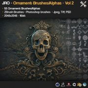 Gumroad – ZBrush/SP – 55 Ornament Brushes + alpha/height maps – VOL. 2