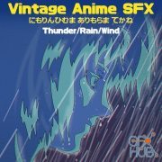 Moon Echo Audio Vintage Anime SFX Thunder Rain Wind