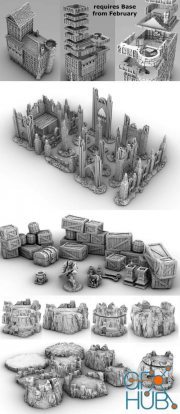 GameScape3D - Ruins Scatter-Inn Expansion - Caves Buttes – 3D Print
