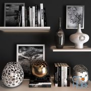 Decorative set (vases, books, posters)