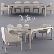 Table Alexander, chair Viviane and Arianna by Rugiano