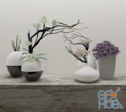 Five decorative vases
