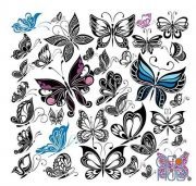 Big tatoo collection of butterflies (AI)