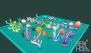 Coral Reef Plants & Objects Low-Poly