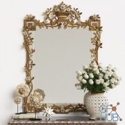 Mirror Chelini Art.1201 with a bouquet