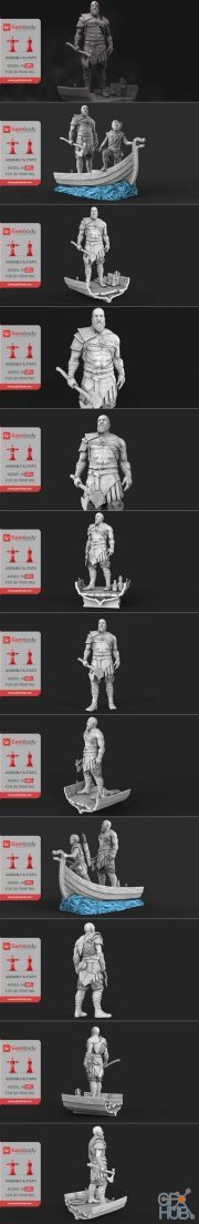 Grumpy old Kratos – 3D Print