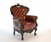 Leather carving armchair