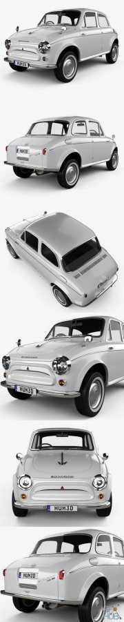 Hum 3D Fiat Mitsubishi colt 500 1960