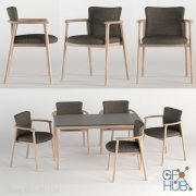 Bellevue Table & Lord Chair by Very Wood (max, fbx)
