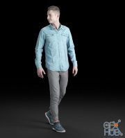 Humano casual walking man (3d-scan)
