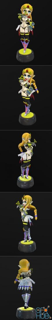 Stylized Amiibo Princess Zelda – 3D Print
