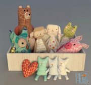 Box with soft toys