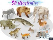 Cubebrush – Africa Animal Illustration Animated Part 1