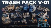 ArtStation – Trash Pack Vol. 01-04 – 3D Scanned Kitbash Assets