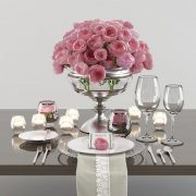 Graceful table setting with roses