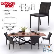 Scorpio Wood table, Isabel chair by Cattelan Italia