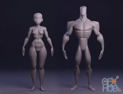 Gumroad – Male and Female Stylized Blockouts