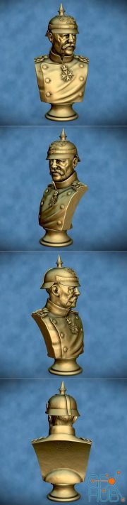 Prussian General Bust – 3D Print
